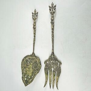 Vintage Montagnani Ornate Italian Serving Set Spoon & Fork 2 pc